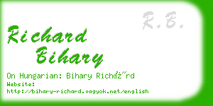 richard bihary business card